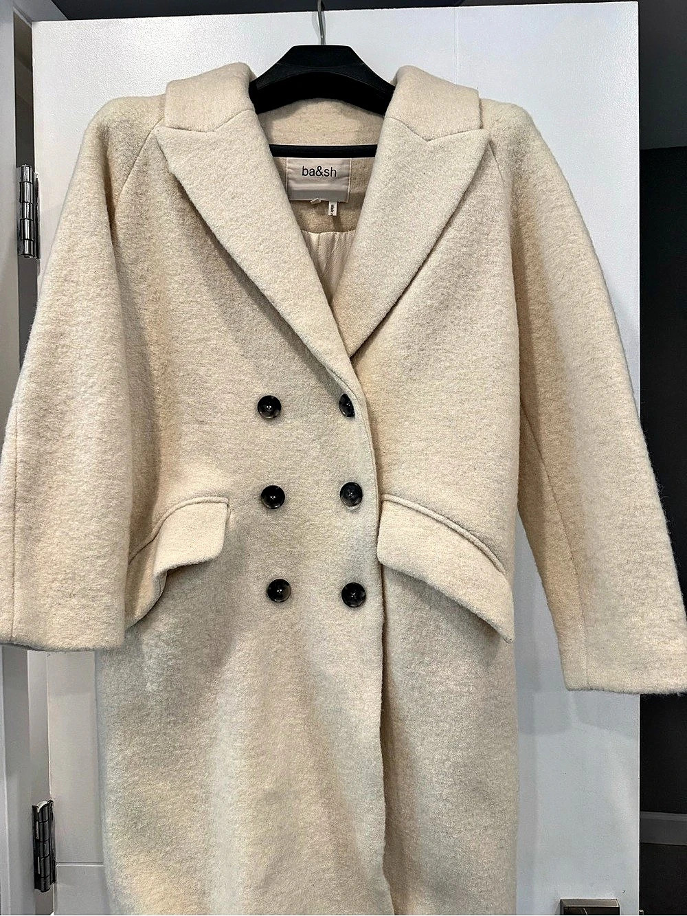 ba&sh Double-Breasted Coat in Cream Size XS Like New